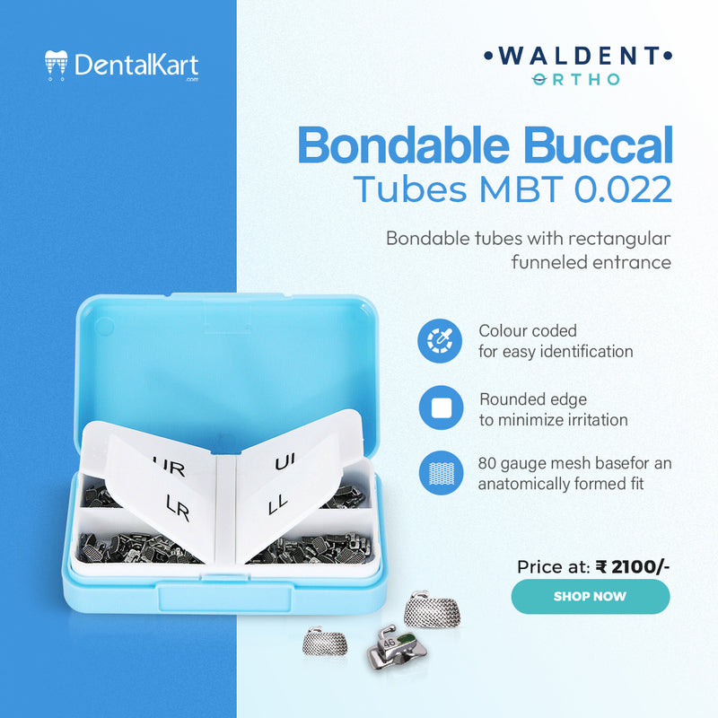 Waldent Ortho Bondable Buccal Tubes MBT 0.022 (Pack of 20 Sets)