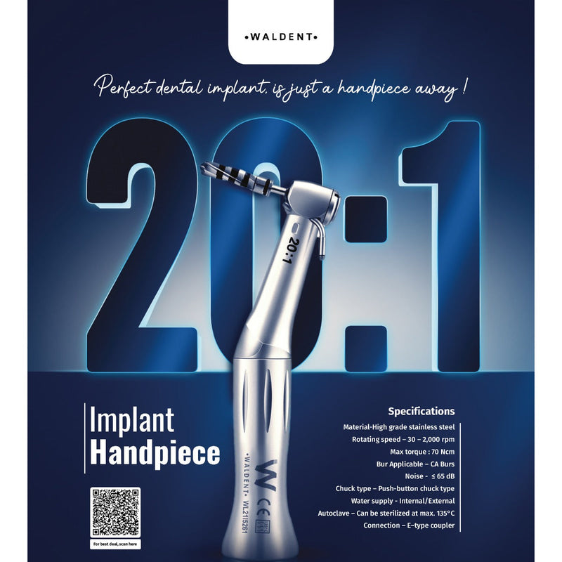 1-5 Dental 20:1 Reduction Implant Contra Angle Low Speed 1-5 Dental 20:1 Reduction Implant Contra Angle Low Speed