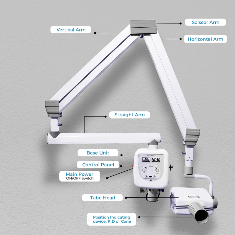 Position Indicating Device Radiograph Waldent Pixel Wall Mount X-Ray Machine (AERB Approved) (Scissor Arm ...