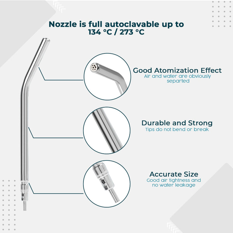 DENTAL 3 Way Syringe Air Water 2 Nozzles Triple way Spray, Stainless DENTAL 3 Way Syringe Air Water 2 Nozzles Triple way Spray, Stainless