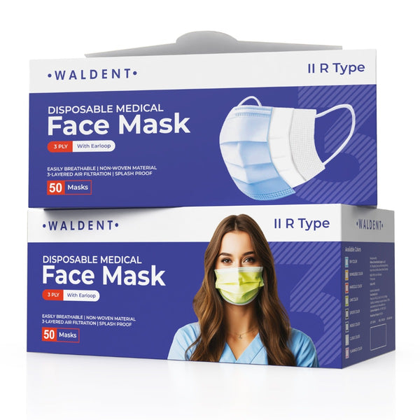 Waldent 3 Ply Mask - Multicolor (Pack of 50)