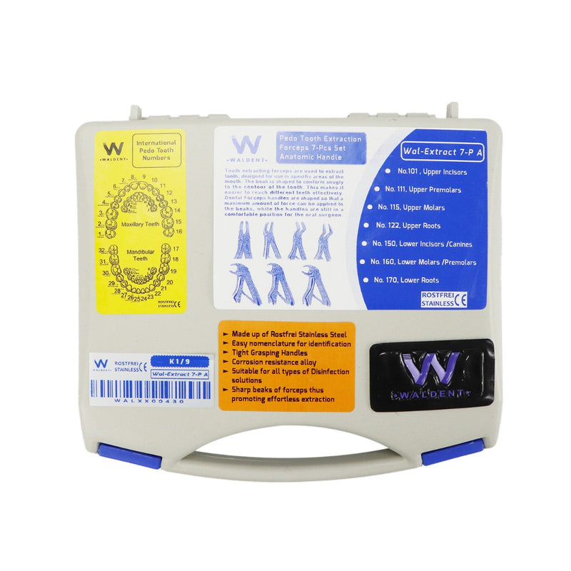 Waldent Pedodontic Extraction Forceps Kit - Premium (set of 7) K1/9