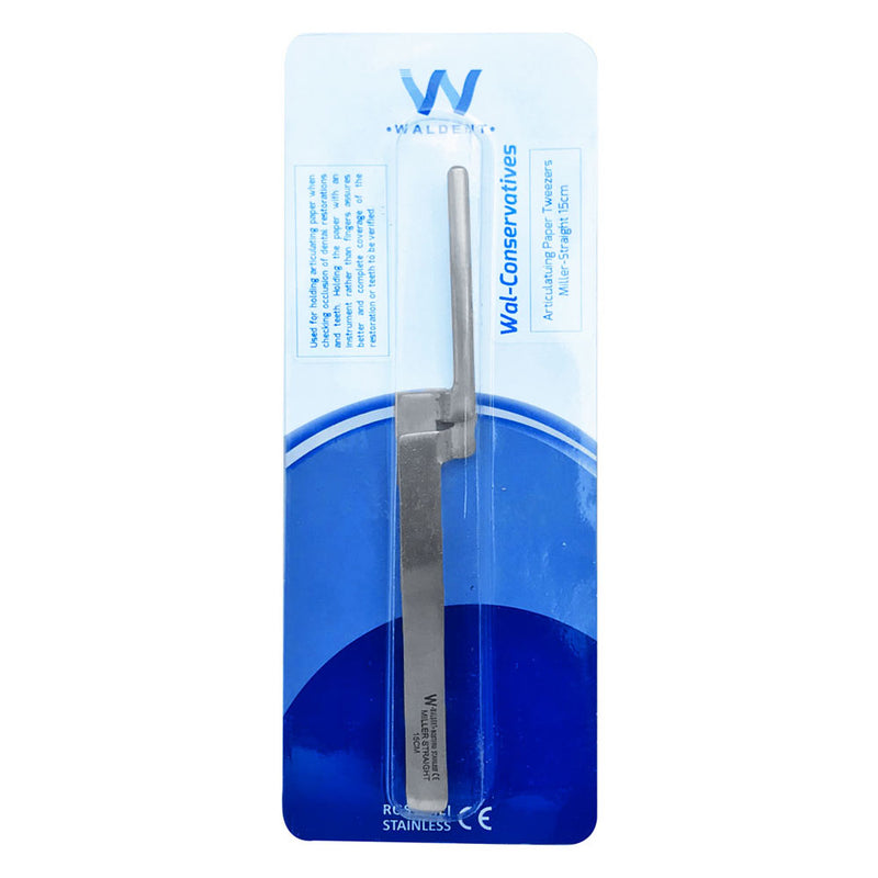 Waldent Articulating Paper Tweezer Miller's Straight 15cm (23/101)