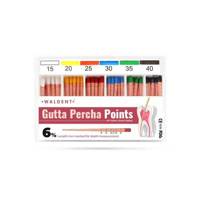 Waldent Gutta Percha Points 6% (Length Marked)