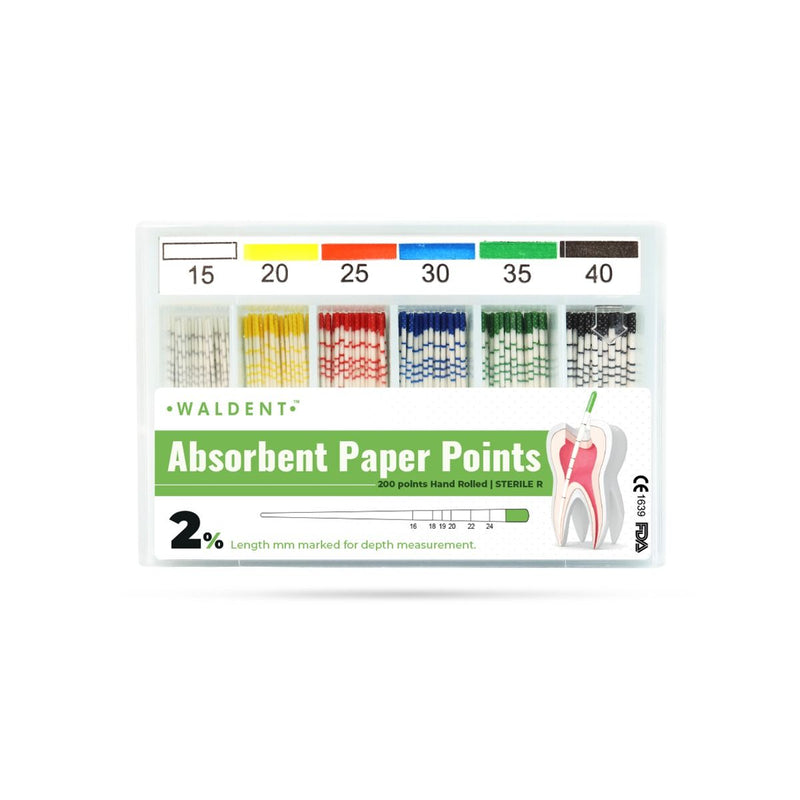 Waldent Paper Points 2% (Length Marked)