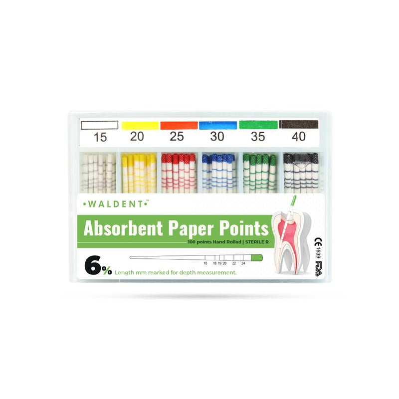 Waldent Paper Points 6% (Length Marked)