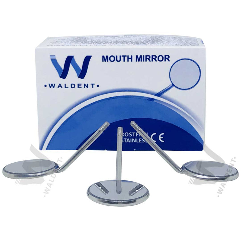 Waldent Mouth Mirror Tops Front Surface Rhodium Coated No.5 Pk/12 (K13/6)