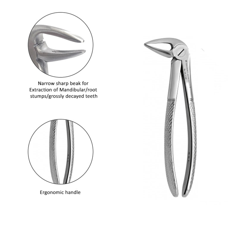 Waldent Tooth Extraction Forceps Lower Roots No.33L (1/125)