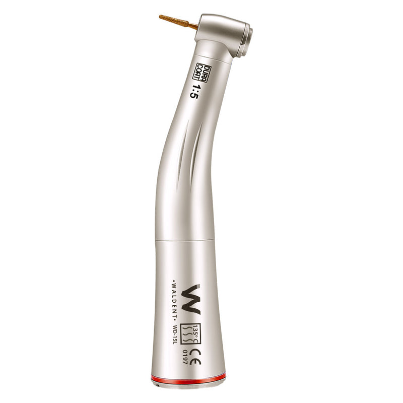Waldent 1:5 Increasing Fiber-Optic Push-Button Contra Angle Handpiece (W-144)